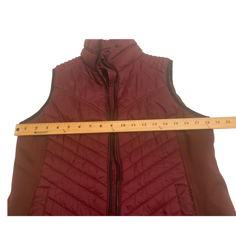 Michael Michael Kors Womens Quilted Puffer Vest Burgundy Wine Size M 142260 - Picture 9 of 9